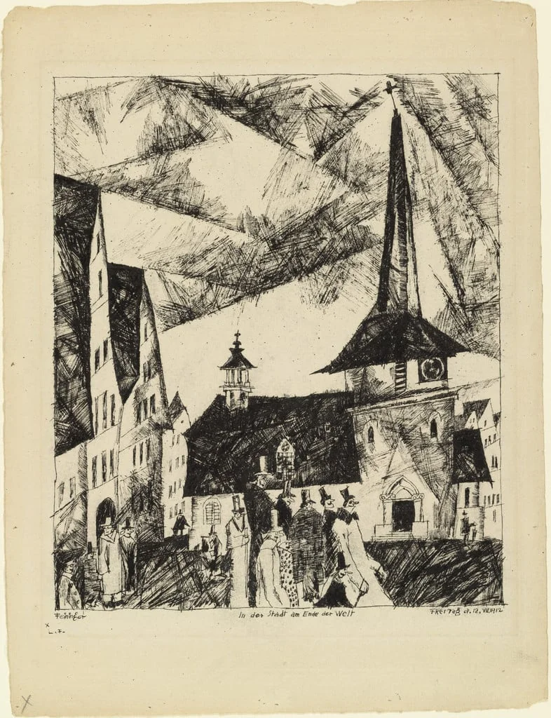 Untitled, by Lyonel Feininger, charcoal, 1912