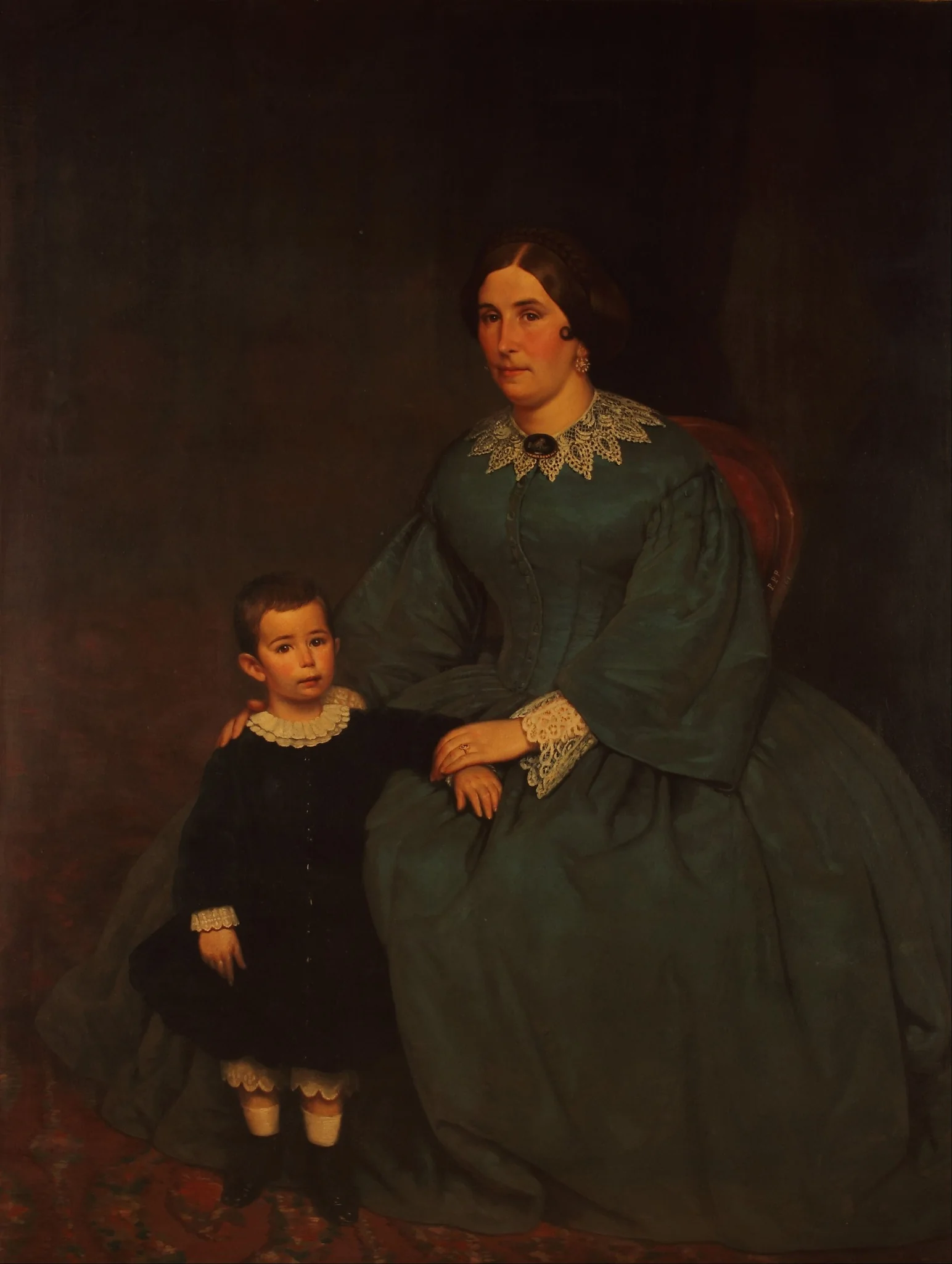 Retrato de Cecilia R. de Peralta Ramos y su hijo