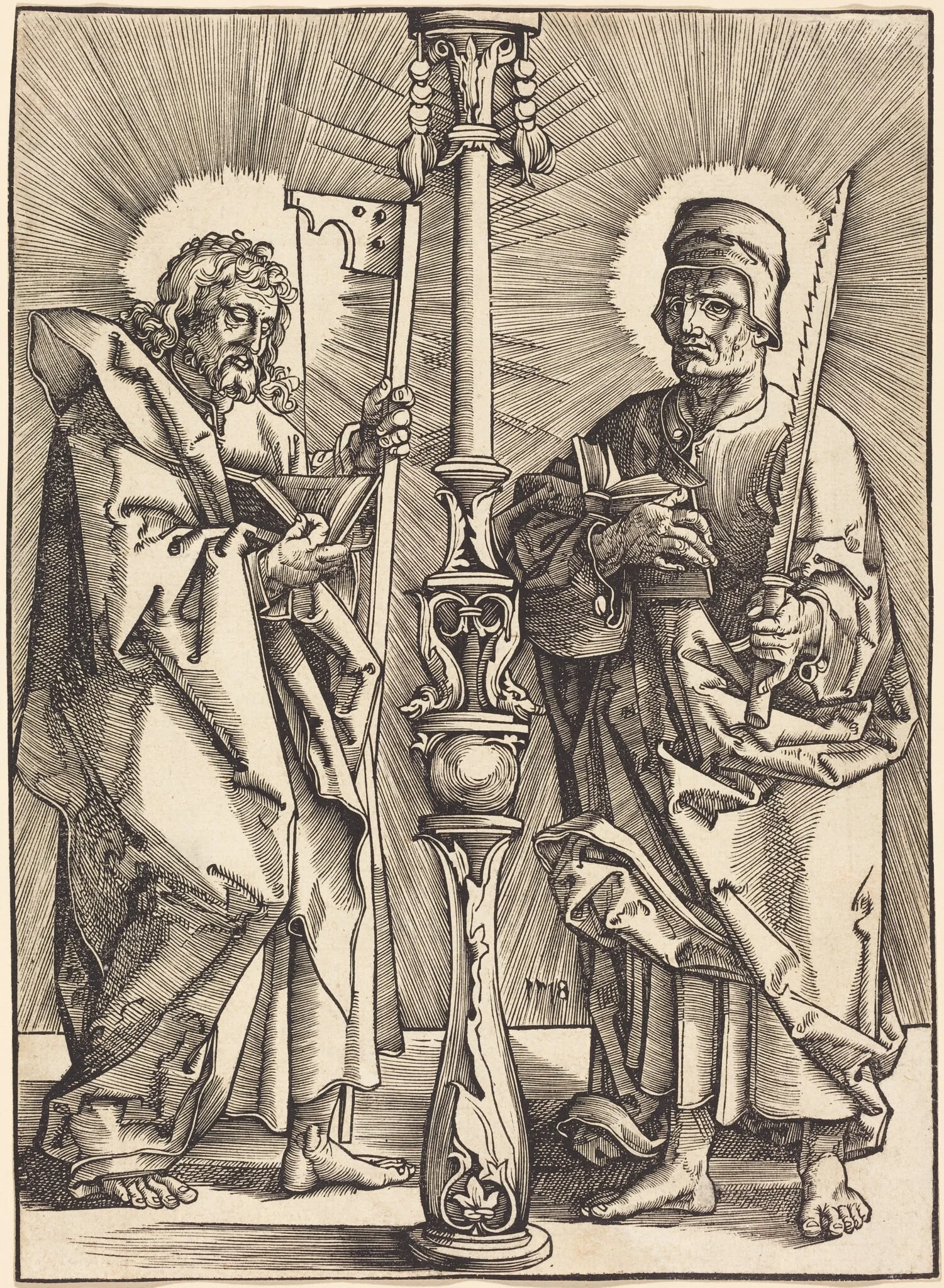 Saint James the Less and Saint Simon, by Hans Vischer, ink, 1518