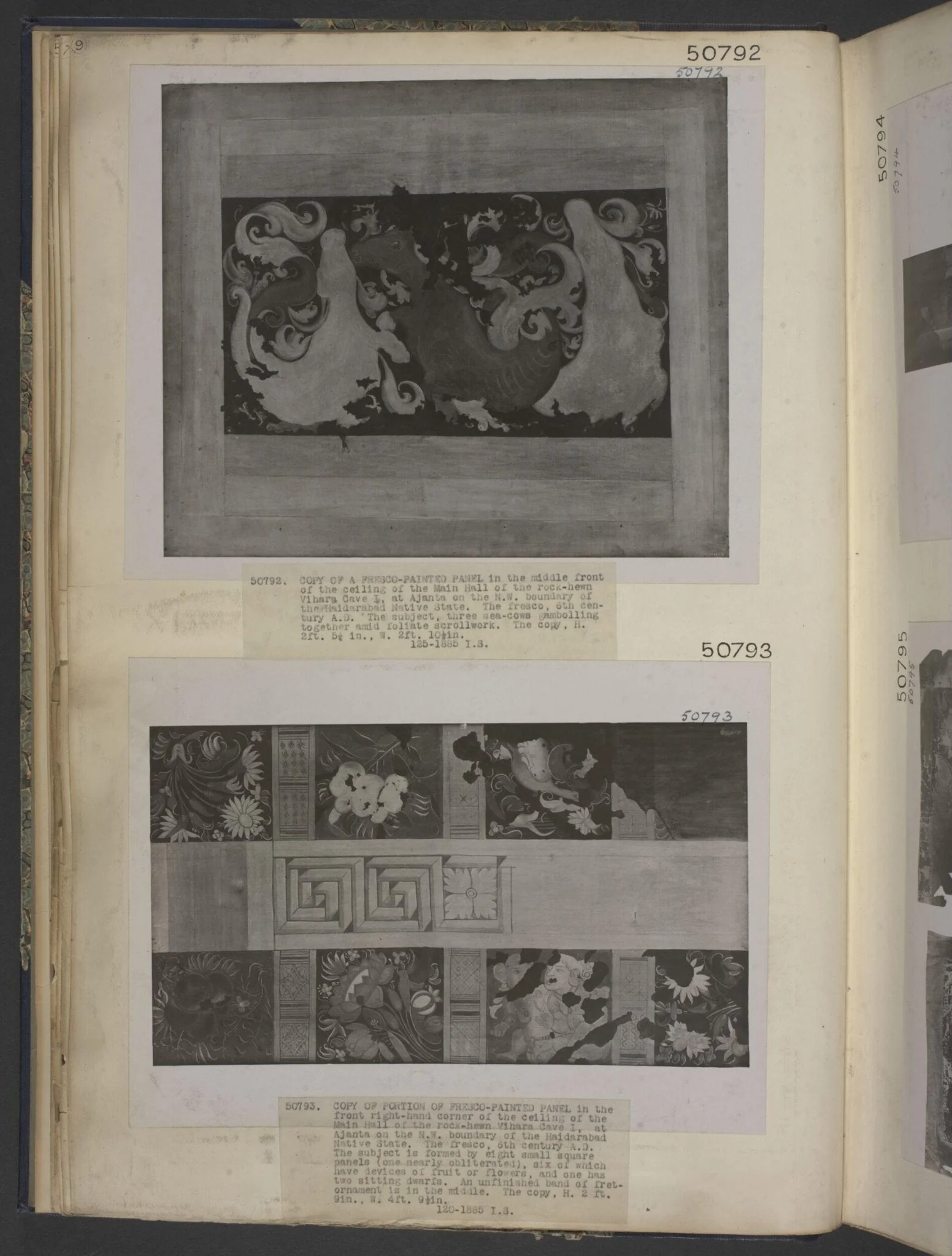 Copy of painting from the caves of Ajanta (cave 1)