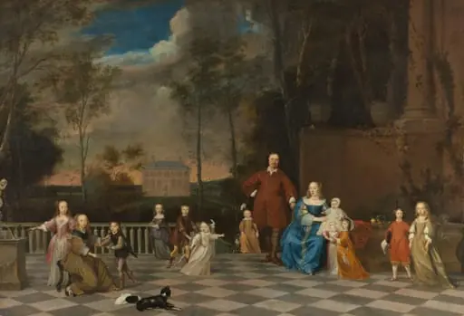 The Amsterdam Merchant Jeremias van Collen (1608-1676), with his Wife and their Twelve Children