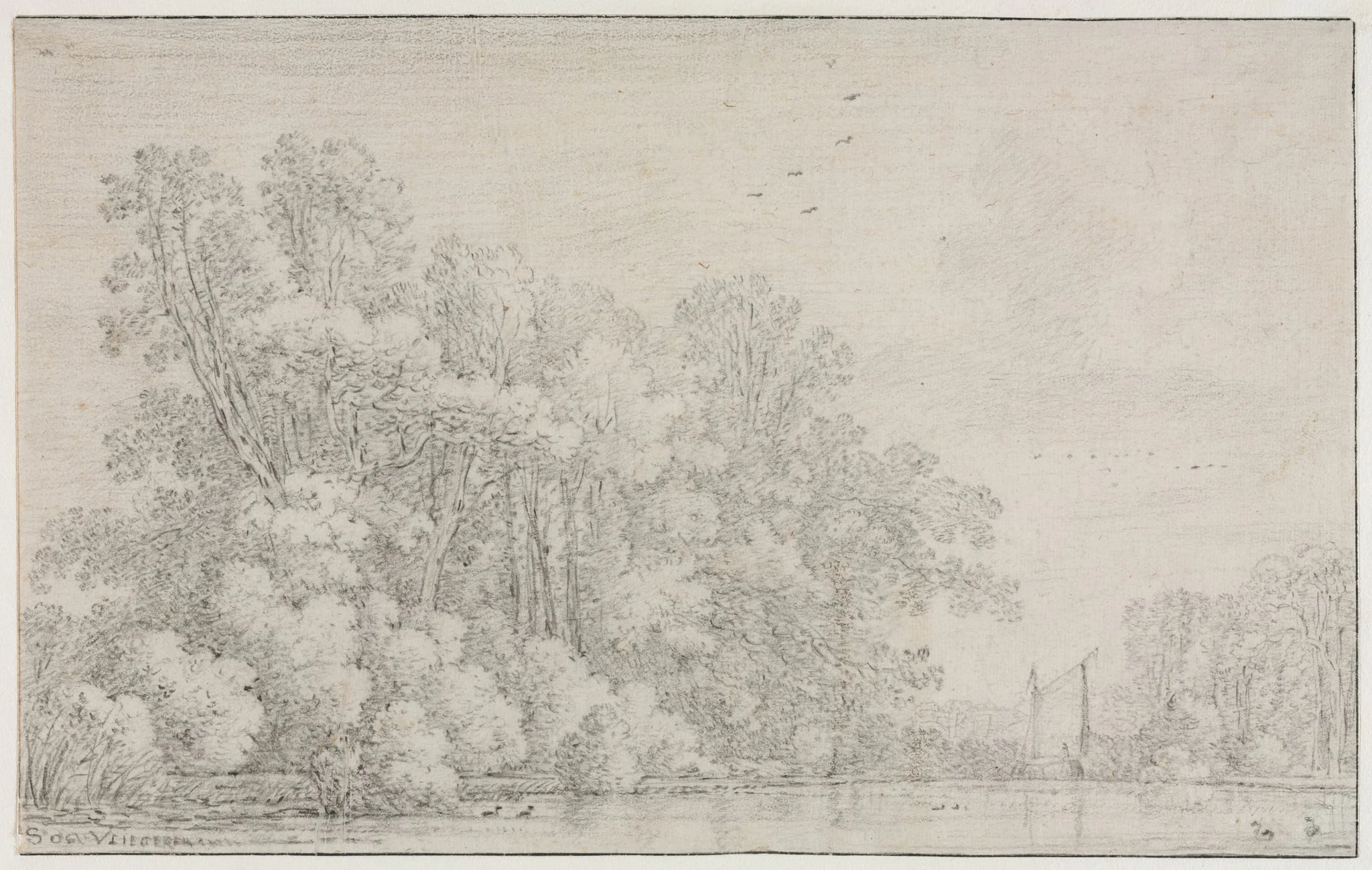 River Landscape, by Simon de Vlieger, 1650
