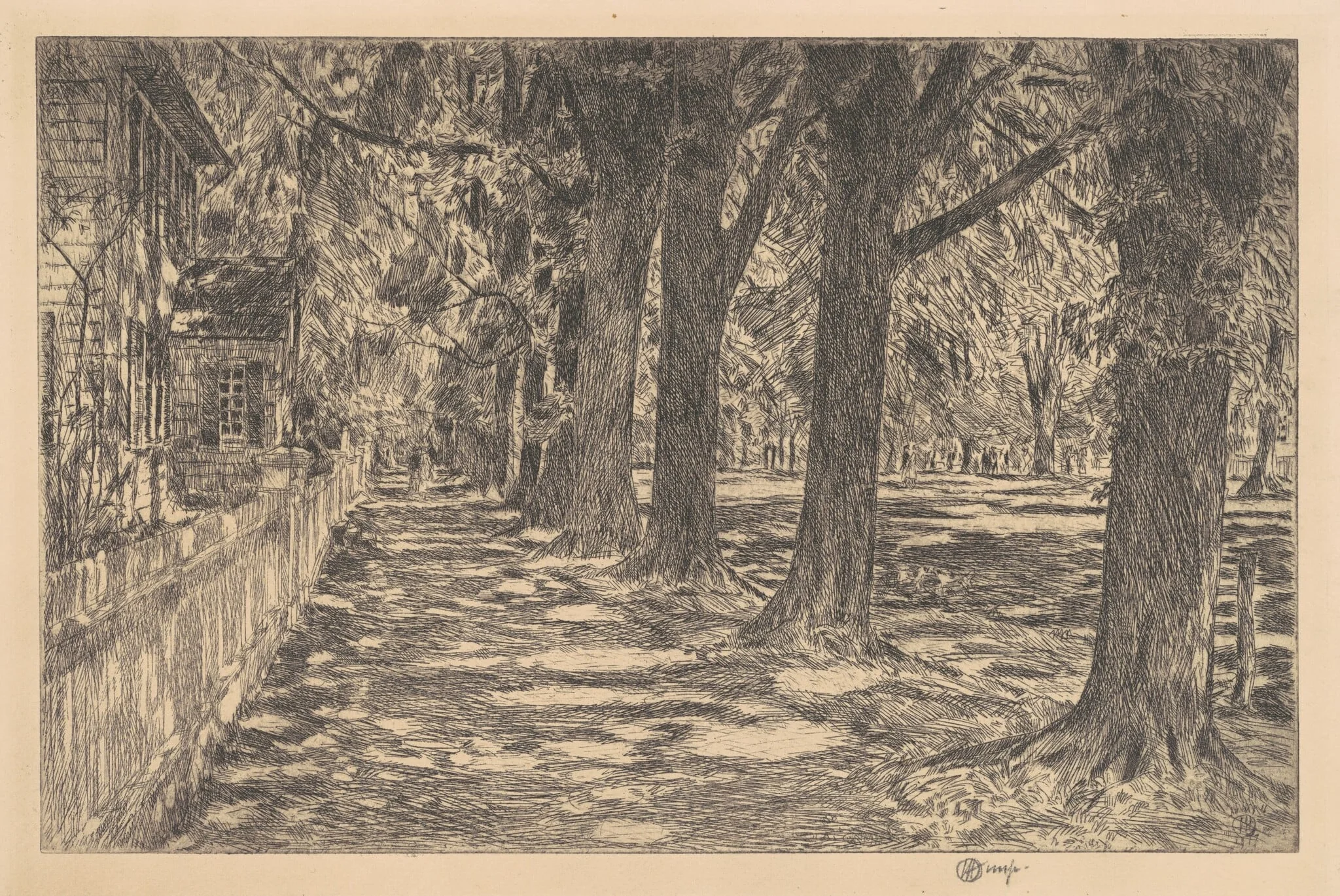 Easthampton, by Childe Hassam, ink, 1917
