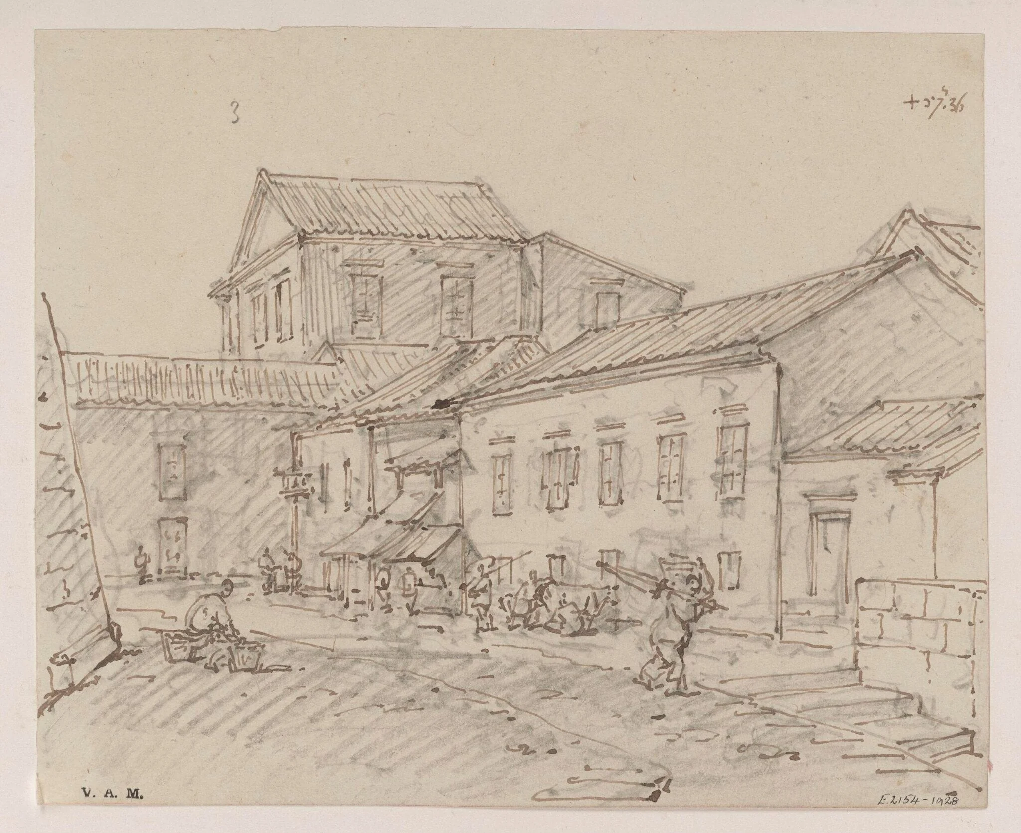 A street in Macau, by George Chinnery, 6