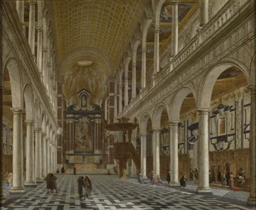 Interior of the Jesuit church (now St. Carolus Borromeus) in Antwerp, by Hieronymus Janssens, oil, 1667