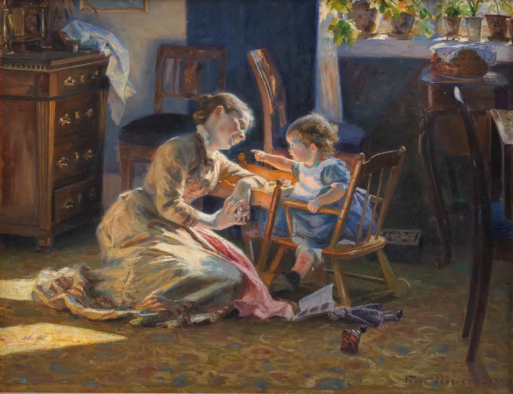 Sunshine in the Living Room. The Artist's Wife and Child