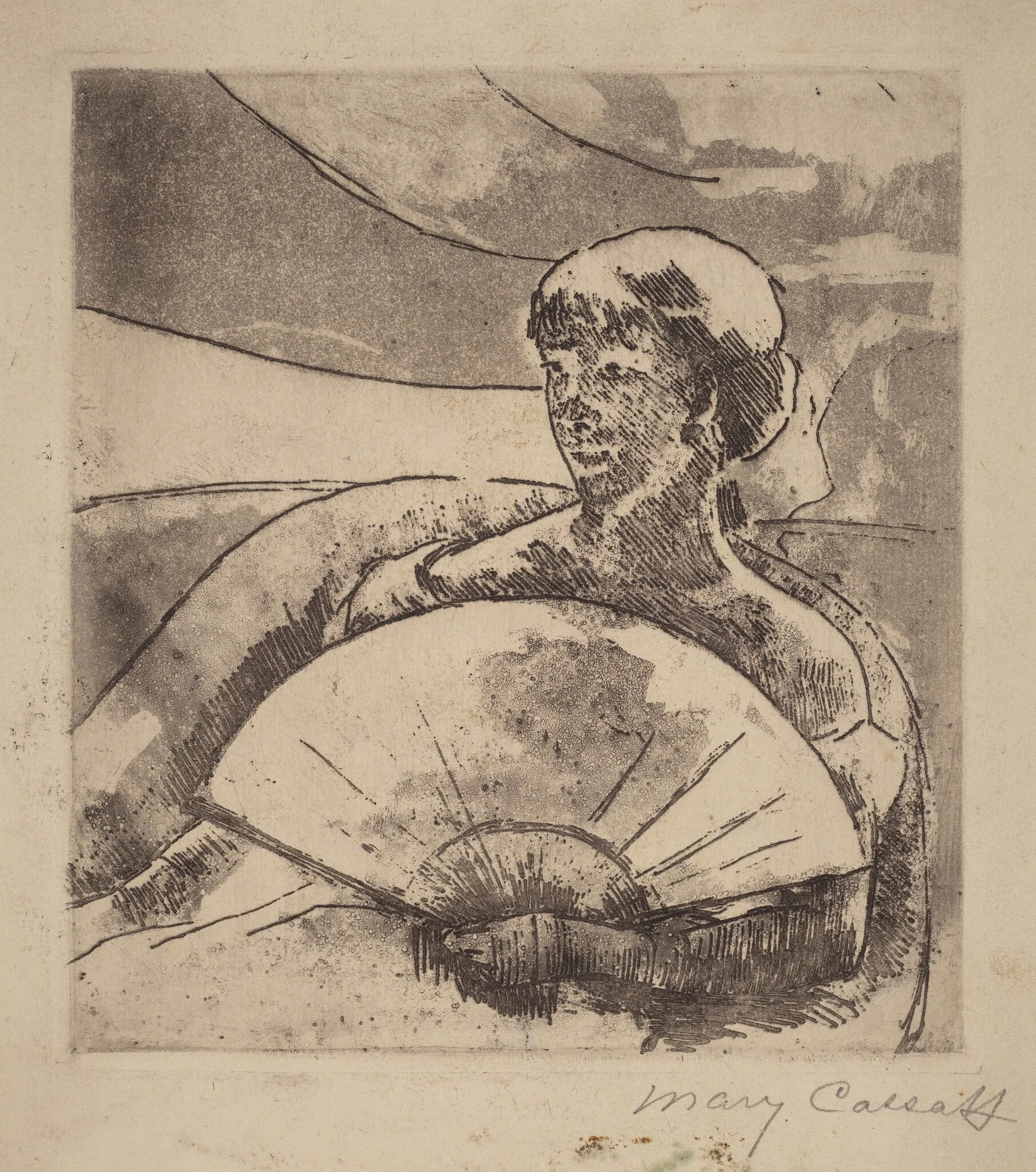 In the Opera Box (No. 3), by Mary Cassatt, ink, 1880