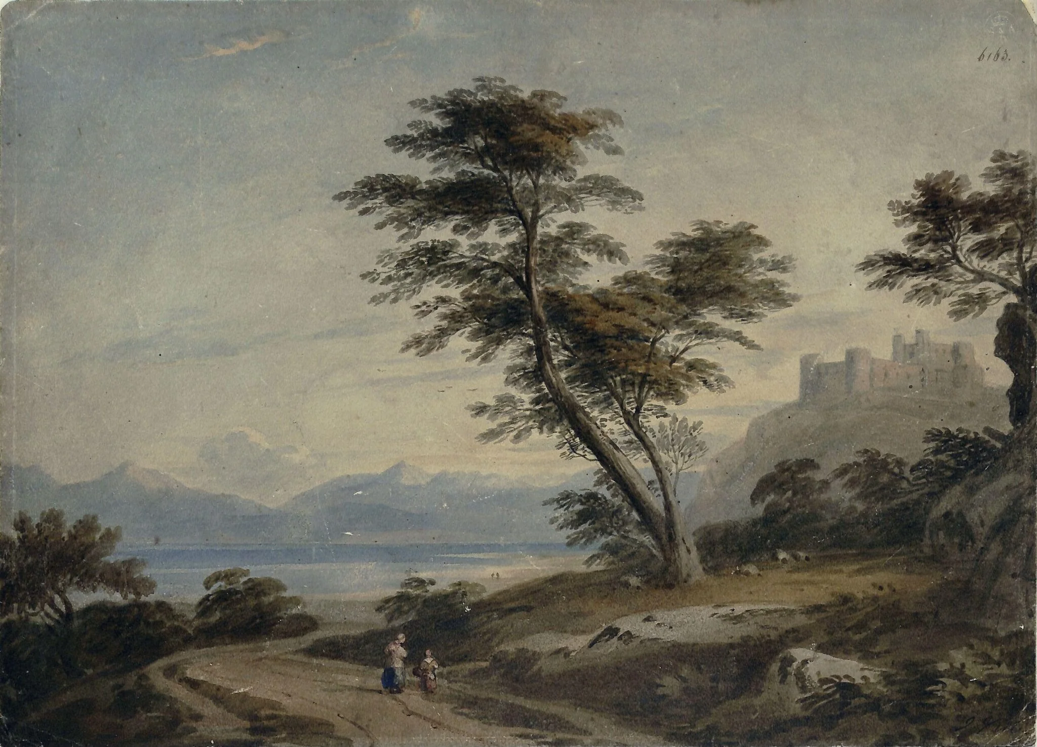Harlech Castle, by John Varley, watercolor, 1850
