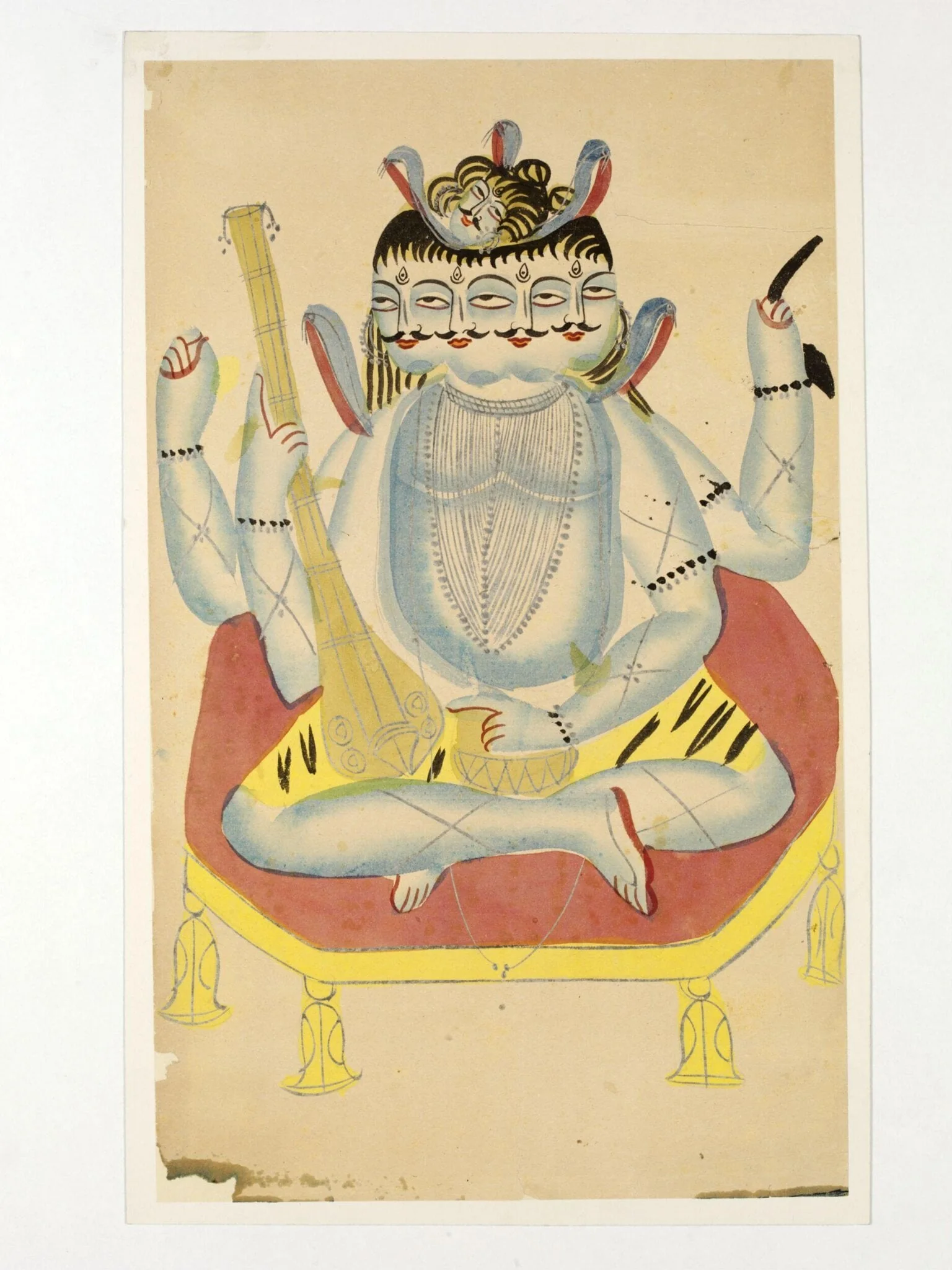 Shiva Panchanan, by Unknown, paint, 1890
