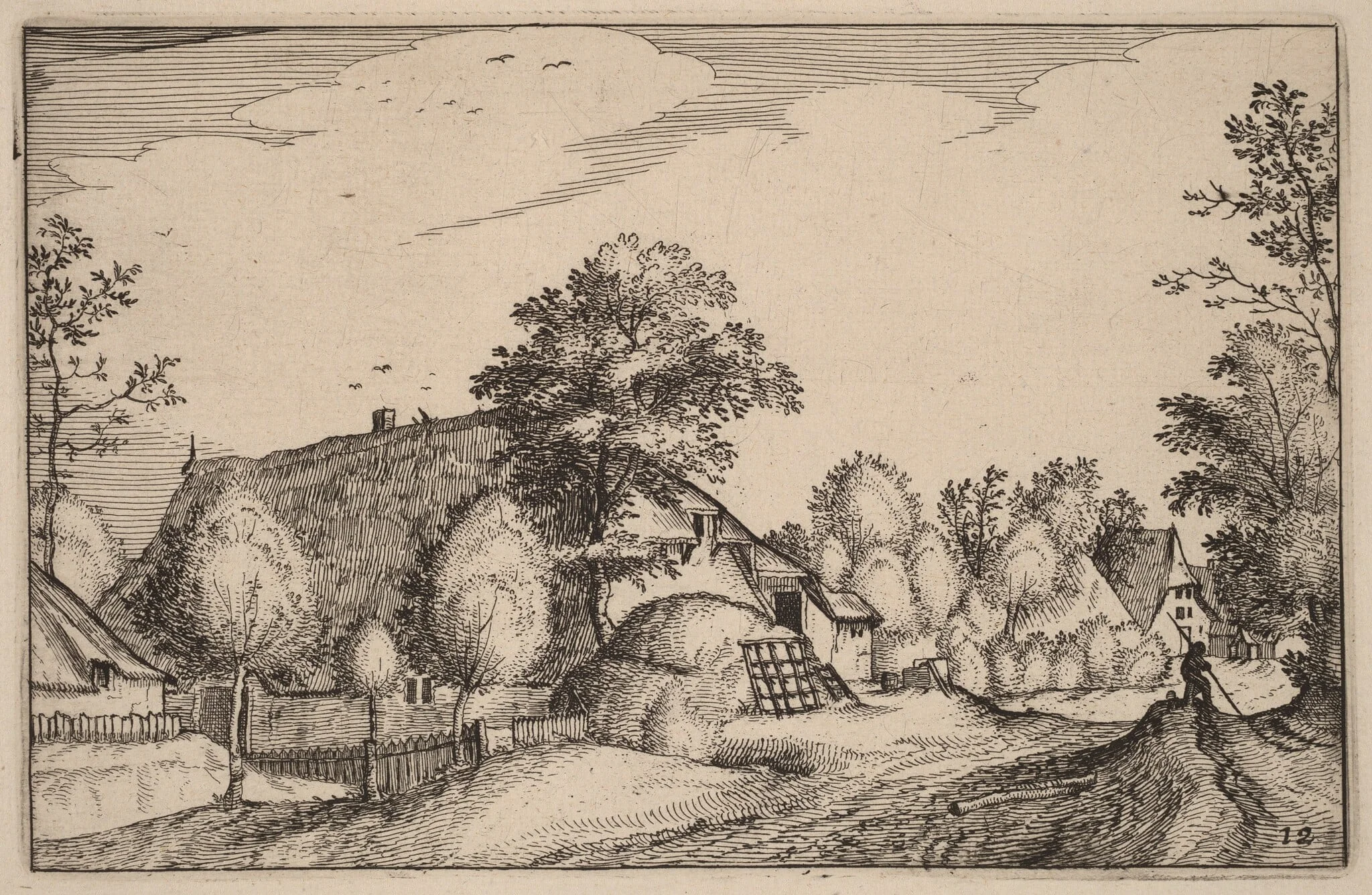 Village Road, by Claes Jansz Visscher, ink, 1619