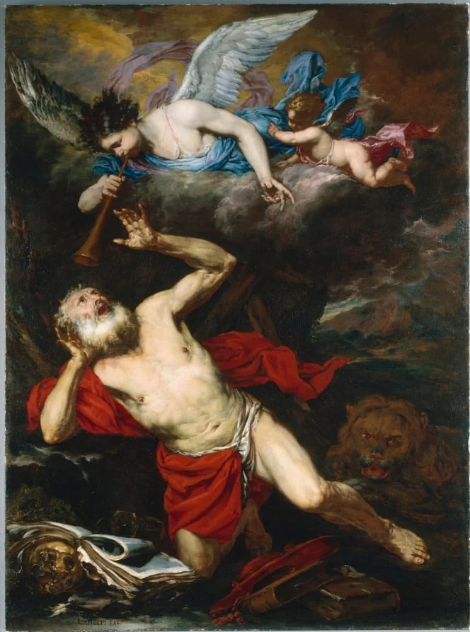 The Vision of Saint Jerome, by Giovanni Battista Langetti, unspecified, 1660