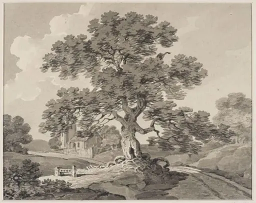 Landscape with church
