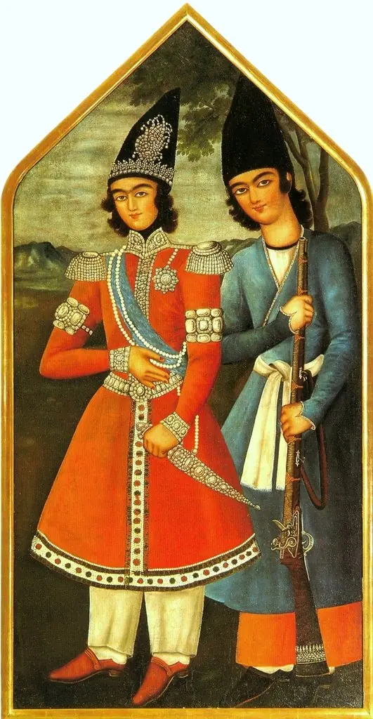 A Qajar prince and his attendant