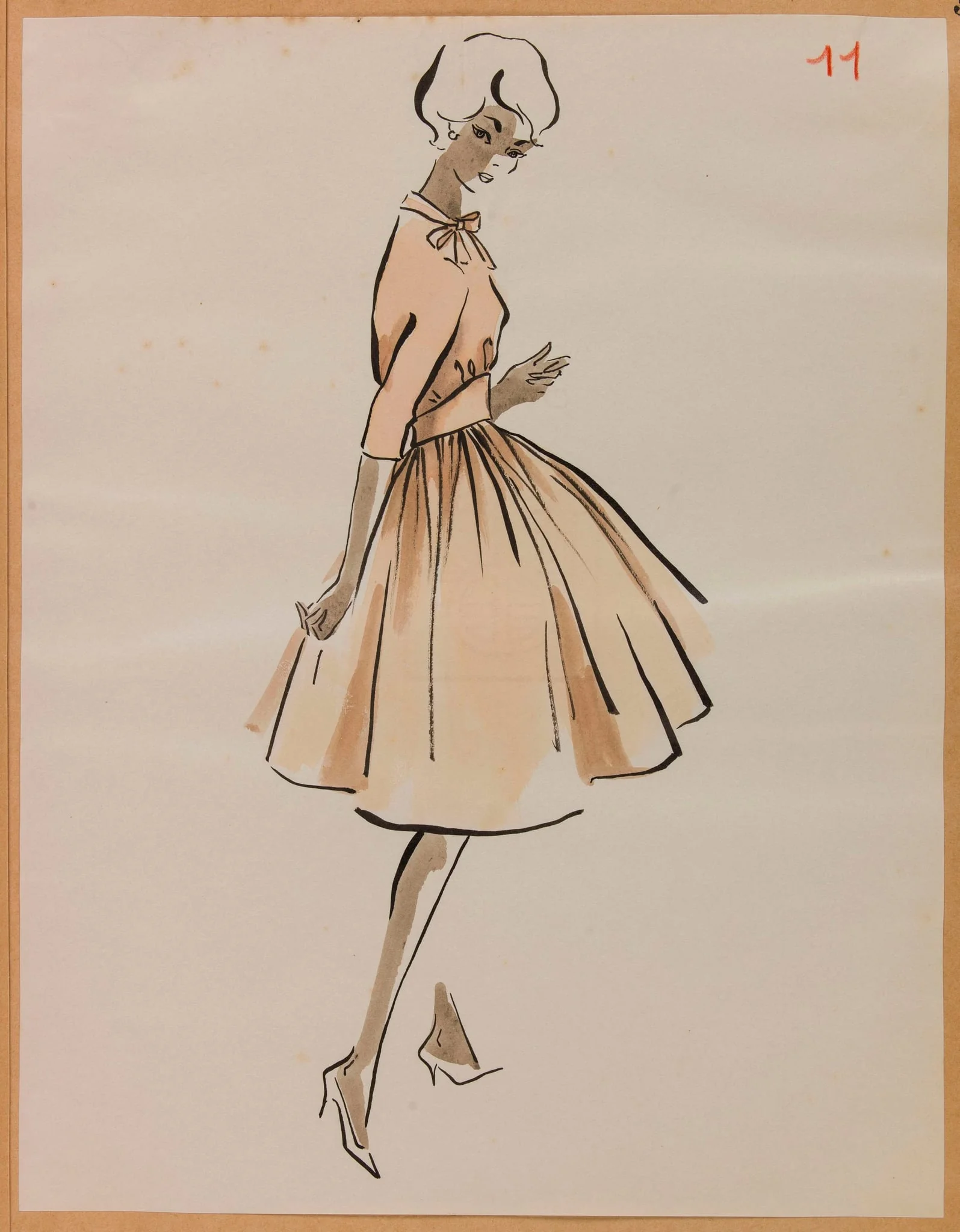Robe rose pâle à jupe bouffante, by Marie-Louise Carven, 1957
