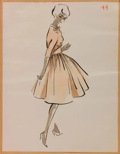 Robe rose pâle à jupe bouffante