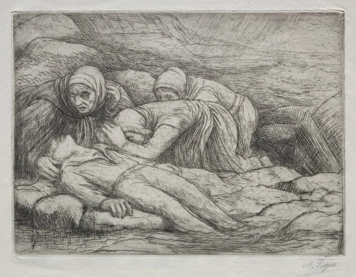 Triomphe de la Mort:  La Mort chez une famille de Marins, by Alphonse Legros, 1884