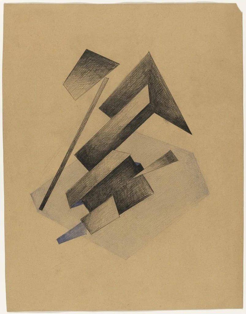 Untitled, by Olga Rozanova, charcoal, 1916