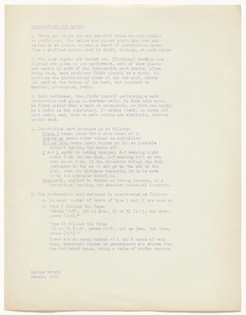 Untitled, by George Brecht, 1959