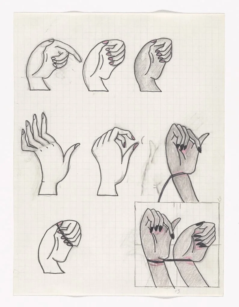 Untitled, by Christina Ramberg, graphite, 1971