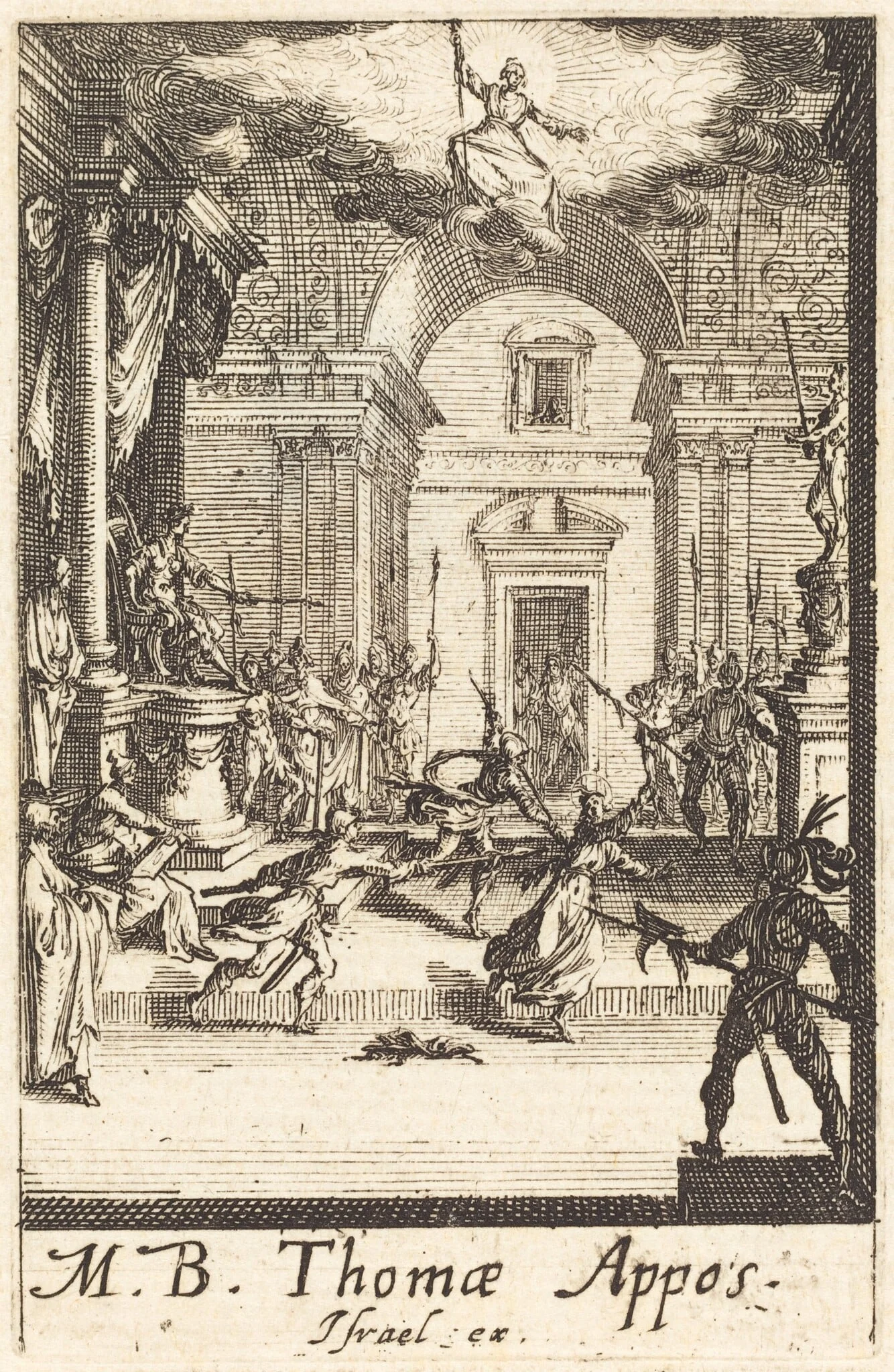 The Martyrdom of Saint Thomas, by Jacques Callot, ink, 1634