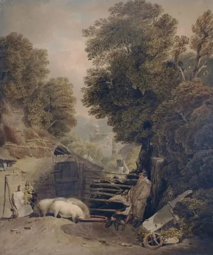 Landscape and Figures : Scene in Windsor Forest