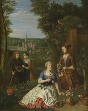 Gemini (The Month of May), by Peter Snayers, oil, 1750