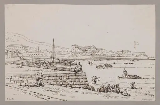 The bay, Macau, with the church and fort of S. Francisco