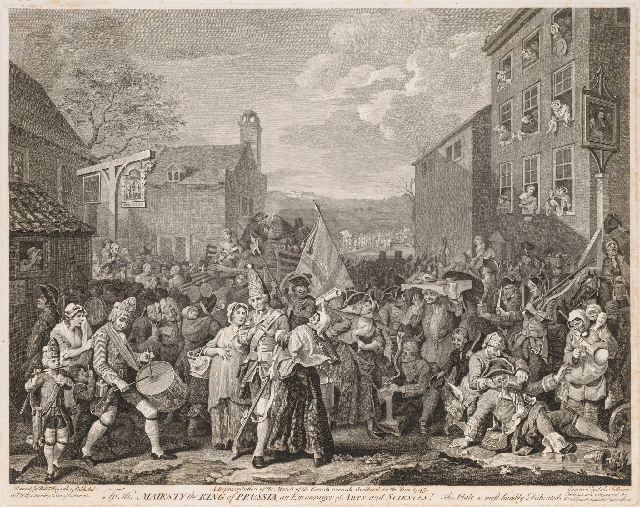 March to Finchley in the Year 1746 (After Hogarth), by Luke Sullivan, 1750