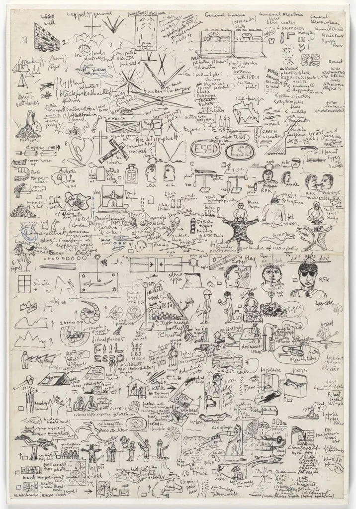 Untitled, by Öyvind Fahlström, graphite, 1968