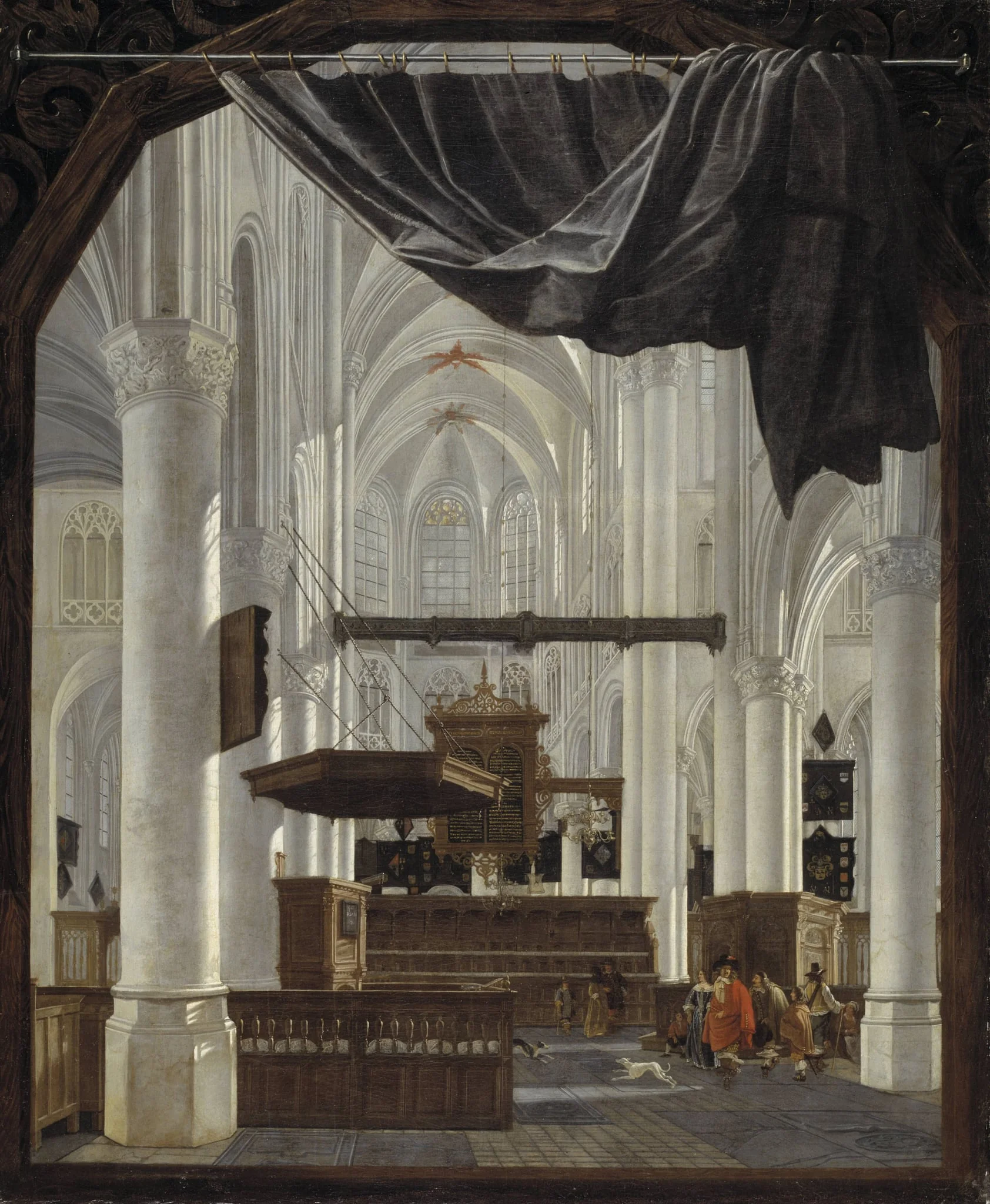 Interior of Sint Gertrudiskerk in Bergen op Zoom, by Unknown, 1655