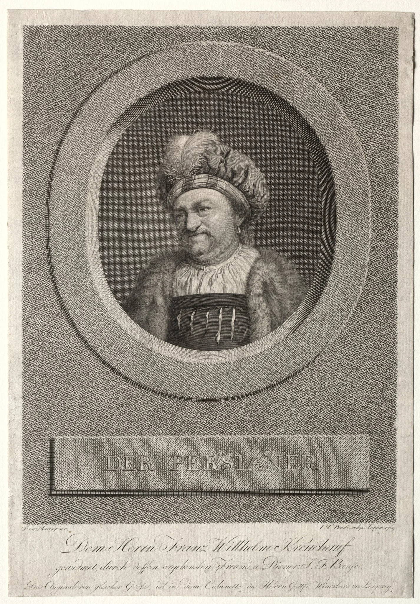 The Persian - Portrait of Franz Wilhelm Kreuchauf, by Johann Friedrich Bause, 1869