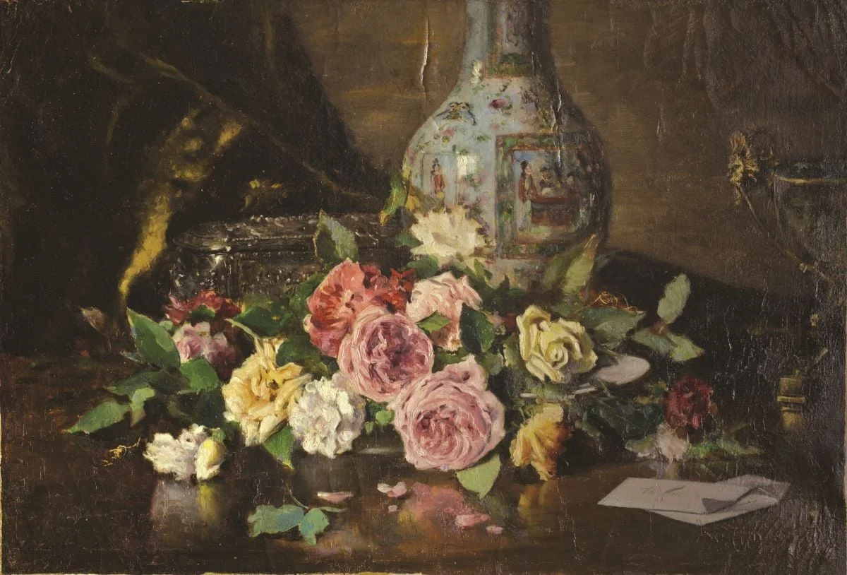 Trandafiri pe masă, by Theodor Aman, 1850