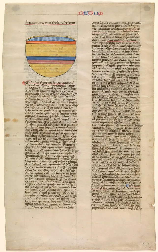 Brazen Sea, one of six illustrated leaves from the Postilla Litteralis (Literal Commentary) of Nicholas of Lyra