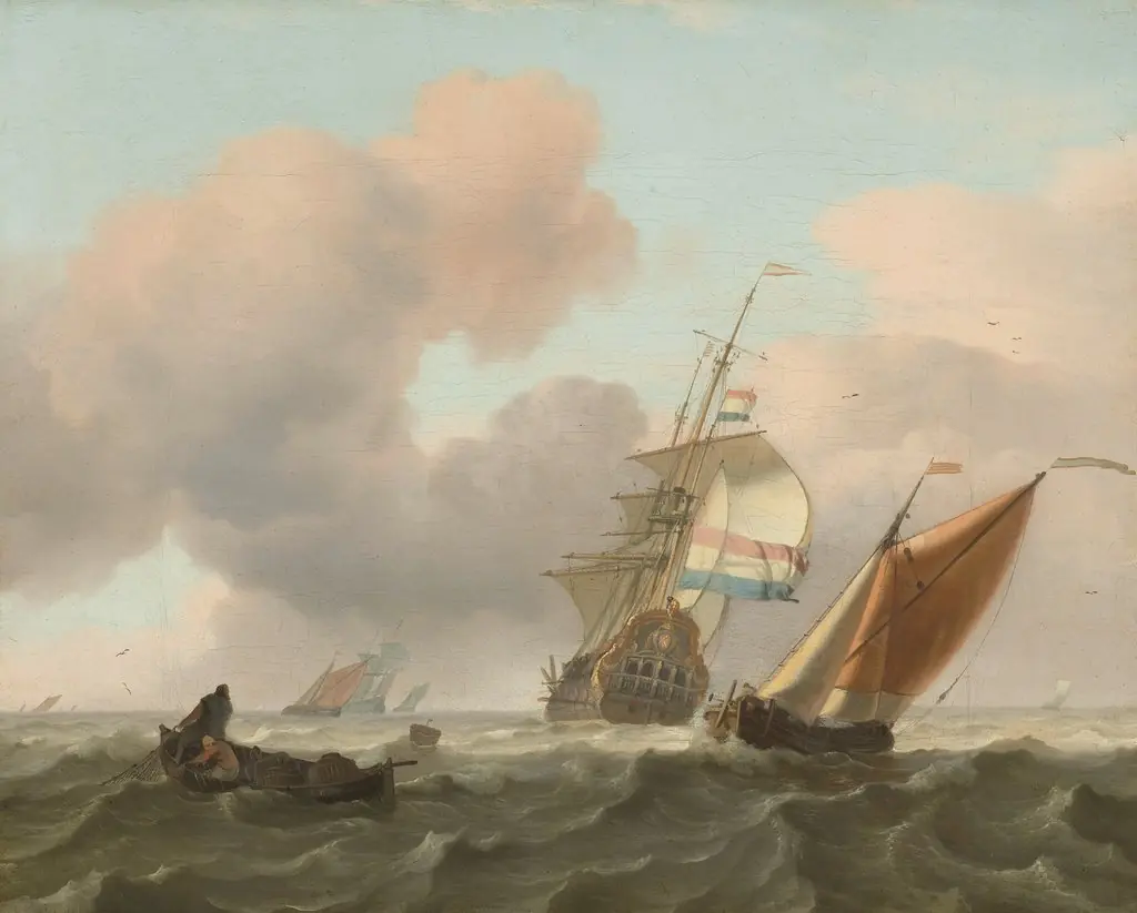 Rough sea with Ships