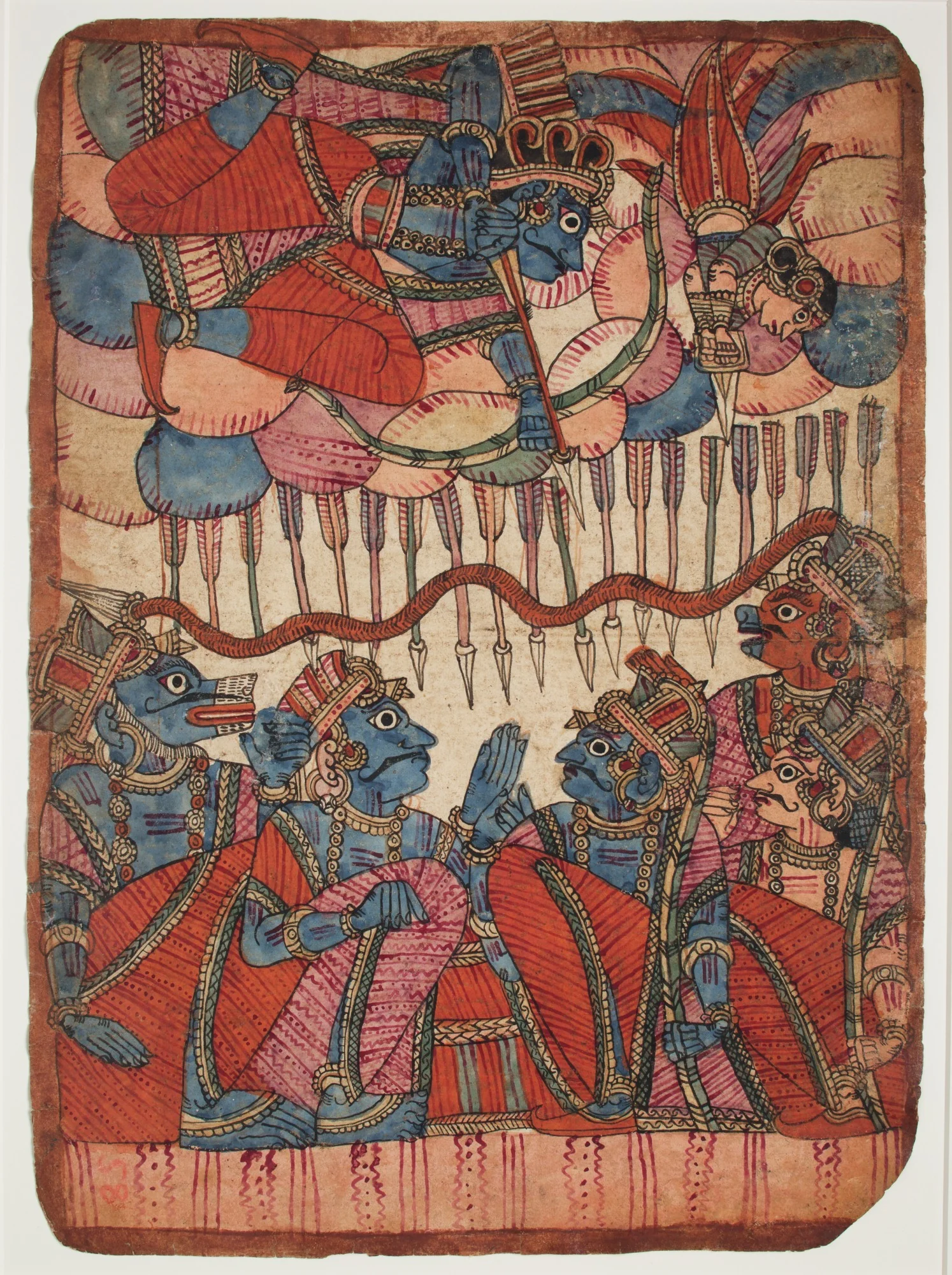 Scene from the Ramayana, by Unknown, unspecified, 1800