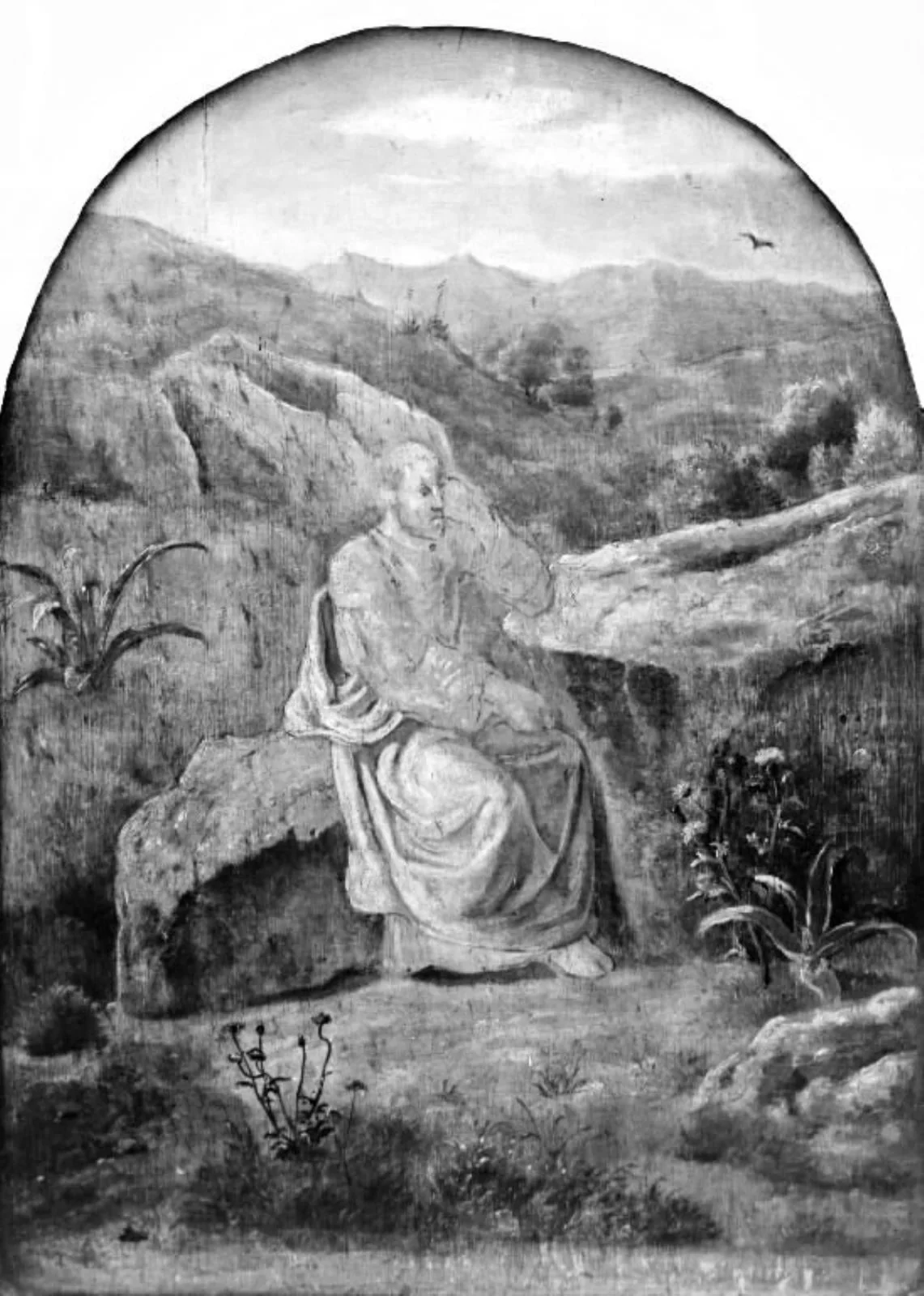 The Prophet Elijah in the Desert, by Unknown, 1851