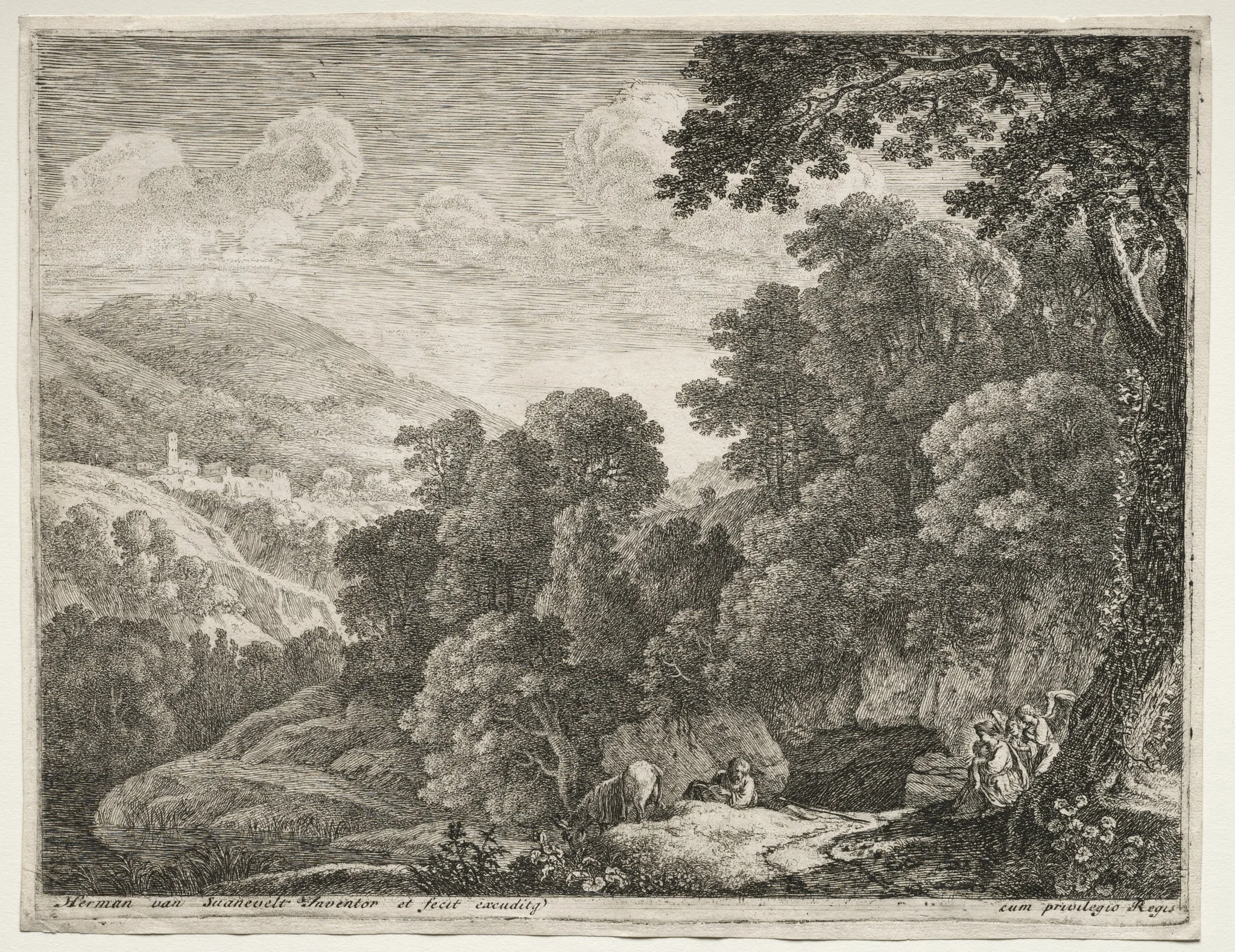 The Flight into Egypt:  The Cave, by Herman van Swanevelt, 1653