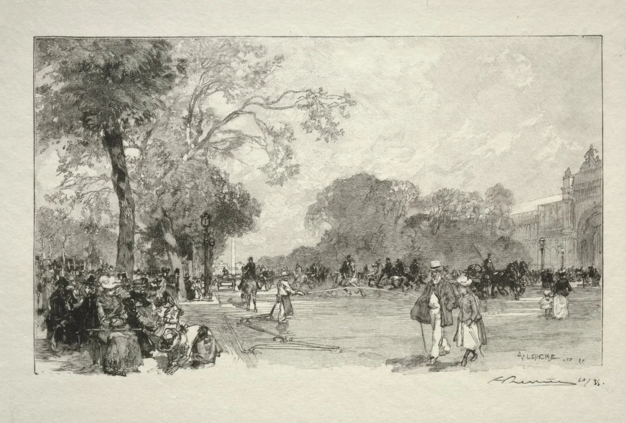 L'Avenue des Champs Elysées, by Auguste Lepère, 1890