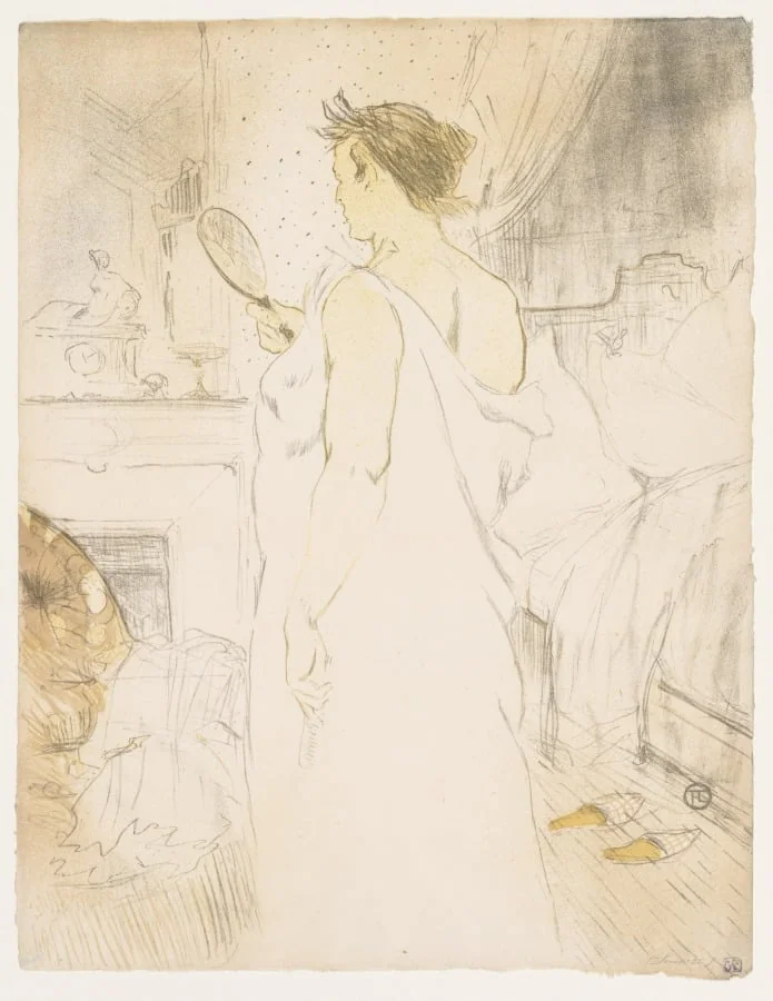 Elles: Woman with a Hand Mirror, by Henri de Toulouse-Lautrec, 1896