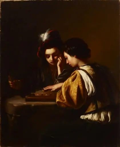 Lautapelin pelaajat, kopio Bartolomeo Manfredin mukaan, osa