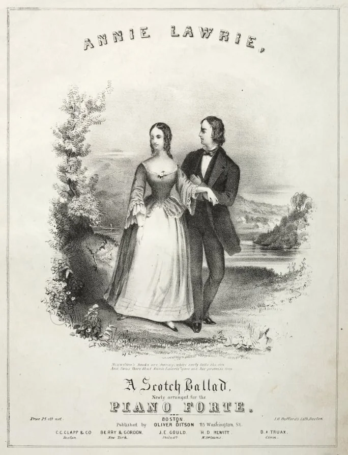 Annie Laurie - Sheet Music Cover, by Winslow Homer, 1855