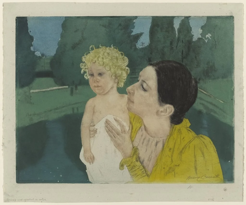 Untitled, by Mary Cassatt, ink, 1898