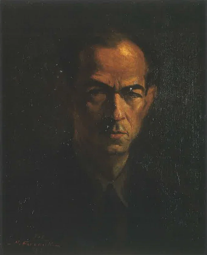 Autoportrait, by Moustafa Farroukh, oil, 1939