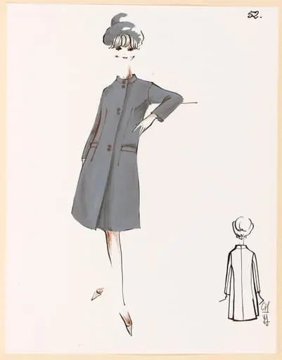 Manteau ardoise et chapeau assorti