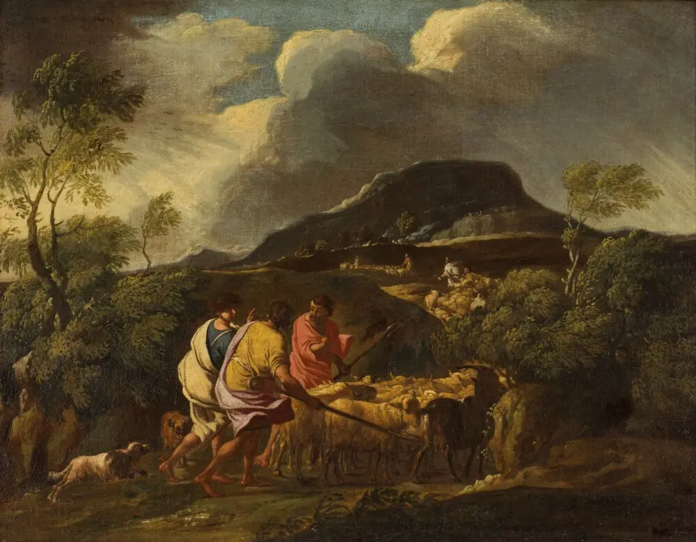 Landscape in a Storm with Shepherds and Cattle