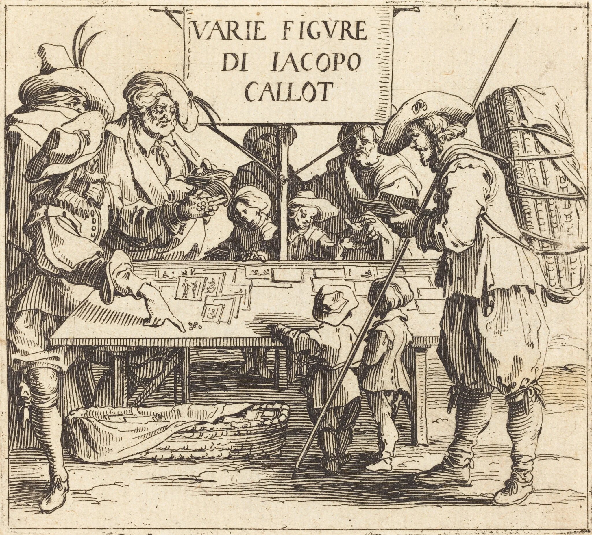 Frontispiece for "Varie Figure", by Jacques Callot, ink, 1621