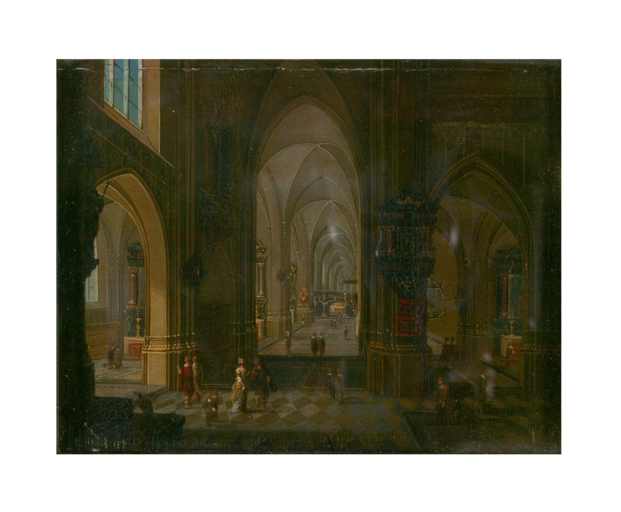 Interior of a Church, by Pieter Neefs, oil, 1664