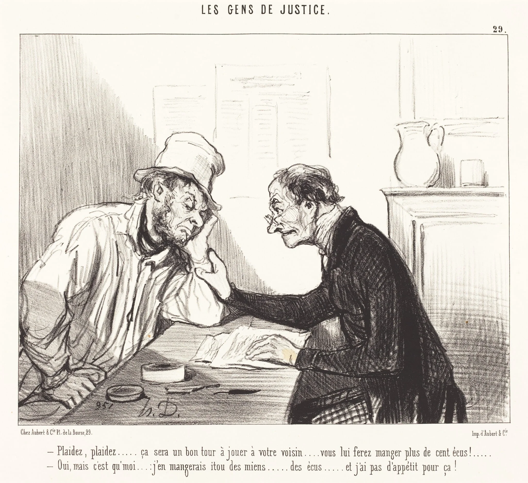 Plaidez... ça sera un bon tour a jouer..., by Honoré Daumier, ink, 1846