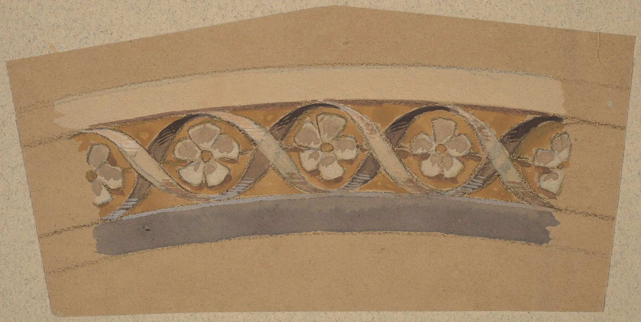 Study for a Border Design, by Charles Sprague Pearce, gouache, 1894