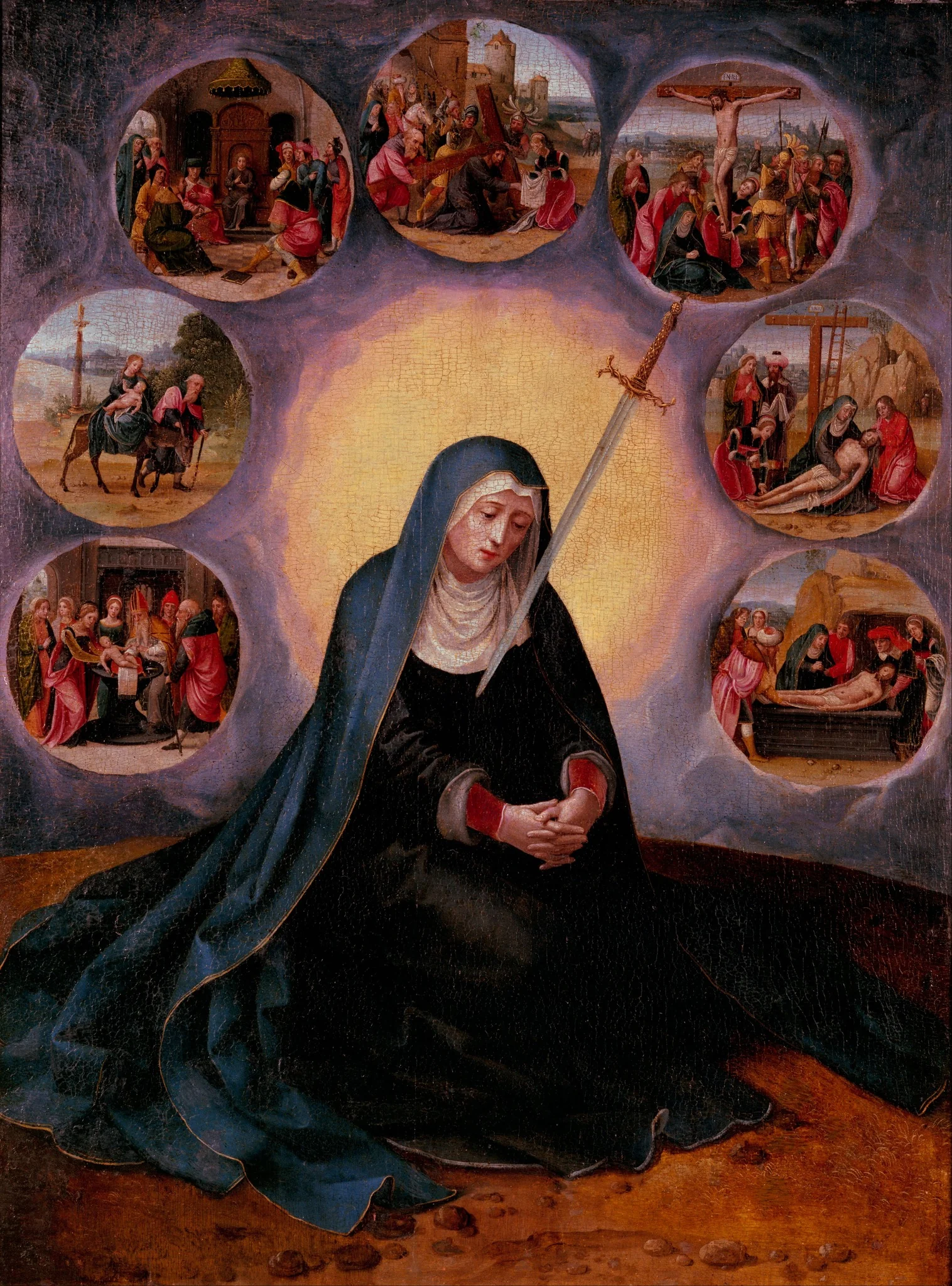 Virgin of the Seven Sorrows, by Master of the Female Half-Lengths, oil, 1550